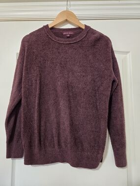 Barefoot Dreams Women's Plush Crewneck Sweater in Plum Very Soft Cozy
